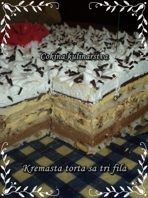 Kremasta torta sa tri fila